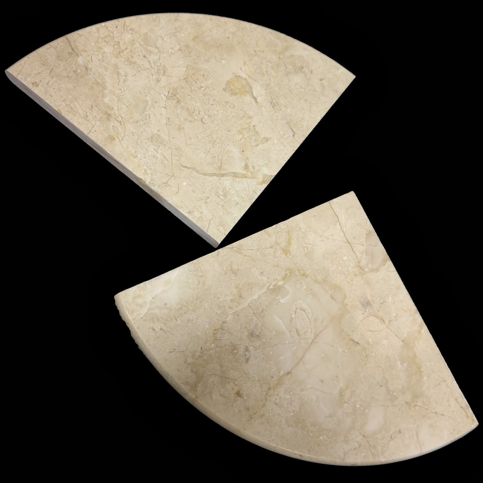 Marble, Travertine Corner Shelves