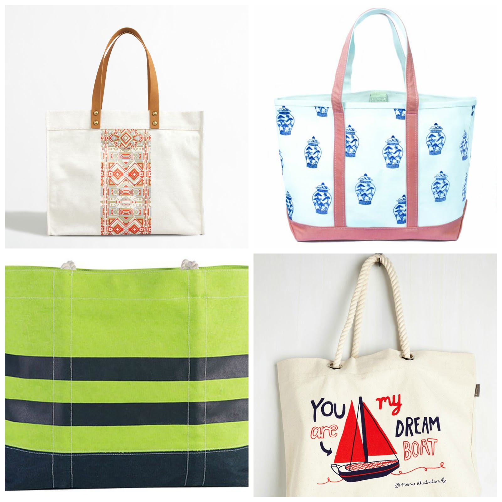 preppy beach bag