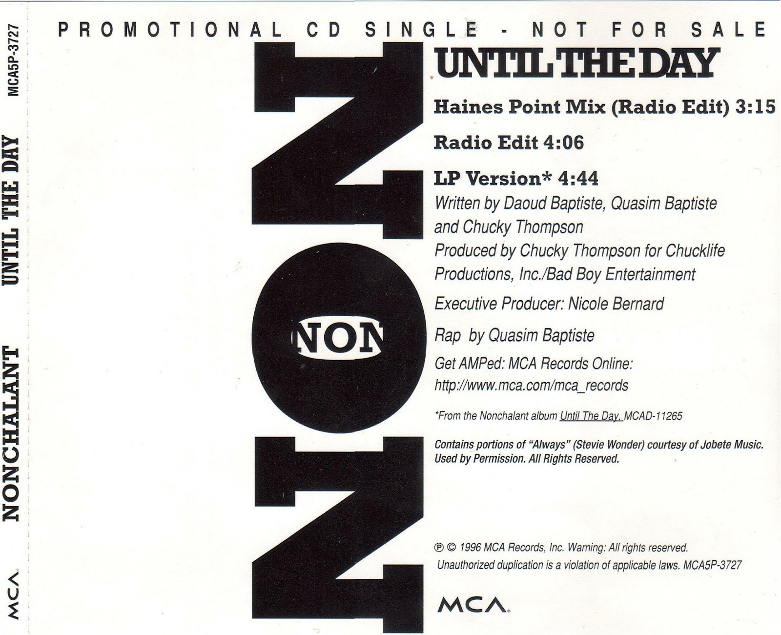 Nonchalant – Until The Day – CDS – 1996 (160kbps)