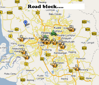 bersih road tour, bersiph map, bersih location, road block kl road tour, peta road block bersih 2.0  