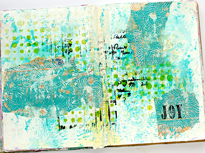 Put On Love, Colossians 3:12-14 | step-by-step workflow and process for a mixed media art worship art journal page using the Documented Life Project prompts for week 6
