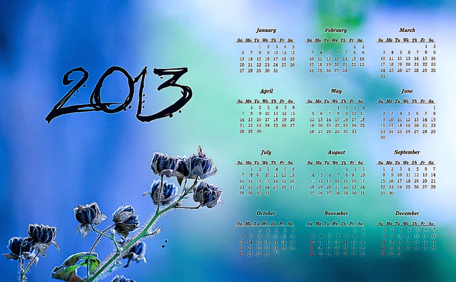 Computer Wallpaper Calendar 2013