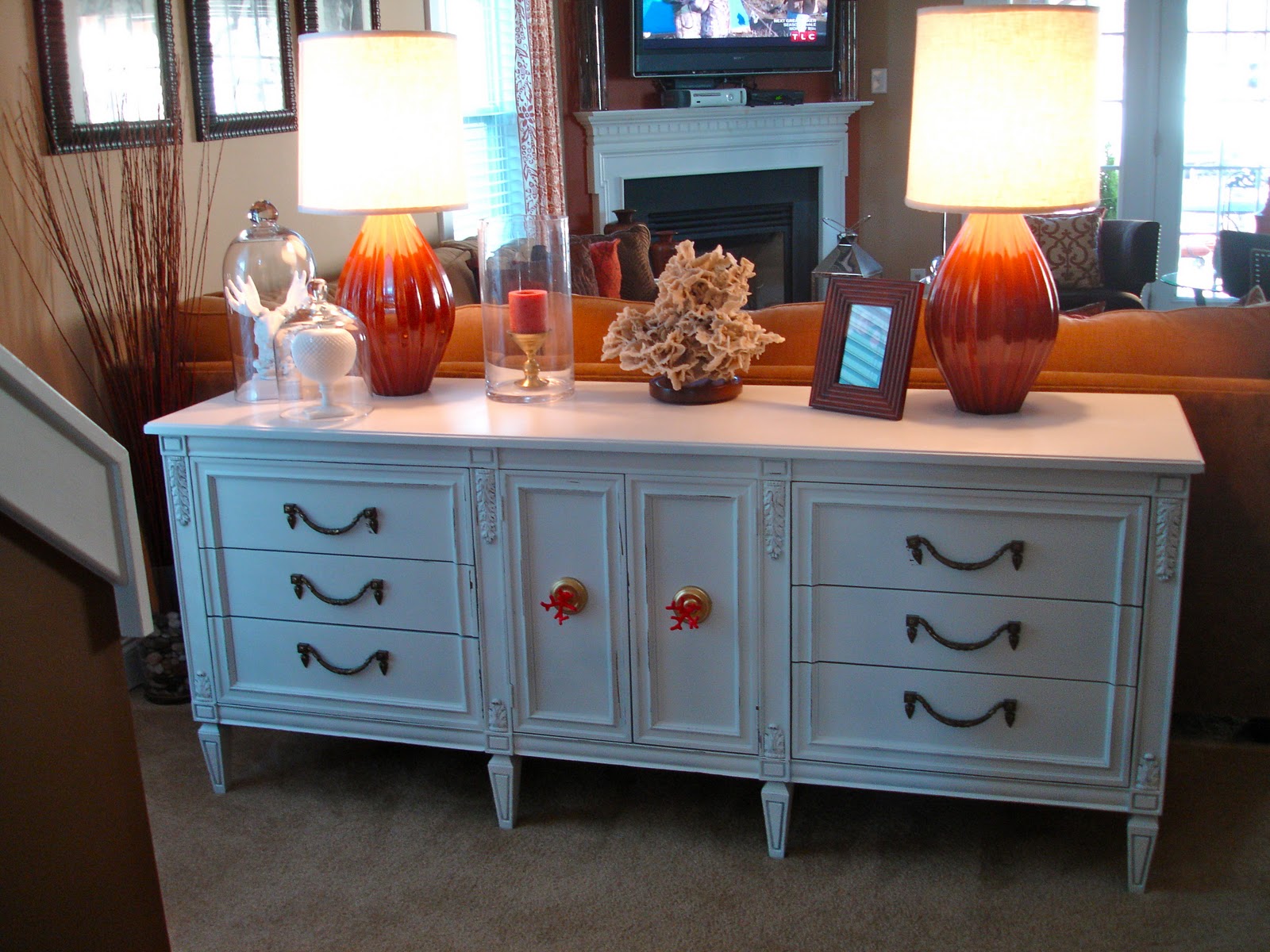 Amazing Grays Navy, Herringbone Dresser for Living Room