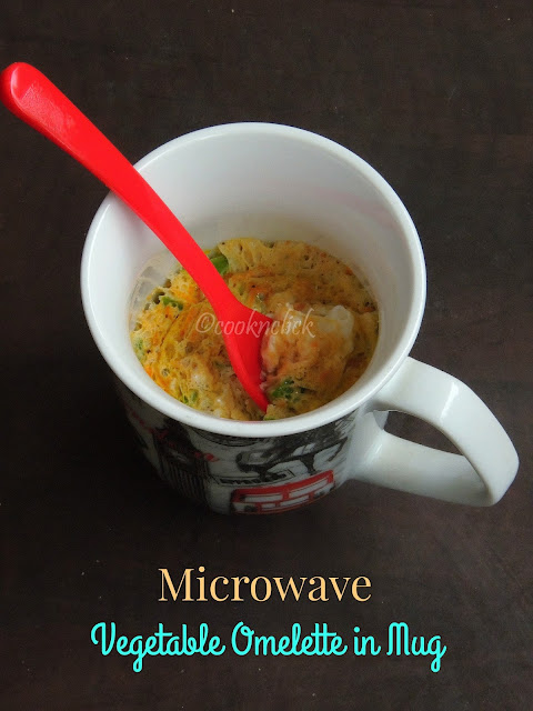 Microwave vegetable omelette in Mug, Omelette in Mug