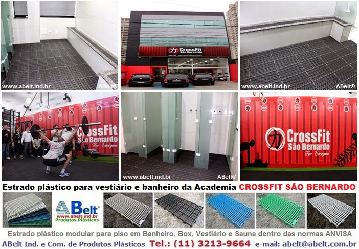 CrossFit São Bernardo do Campo - piso para área do banheiro, vestiário, chuveiro e box