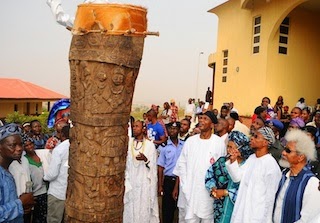World Tallest Drum 1c Ogbeni Aregbesola Unveils World’s Tallest Drum In Osun State [See Photo]