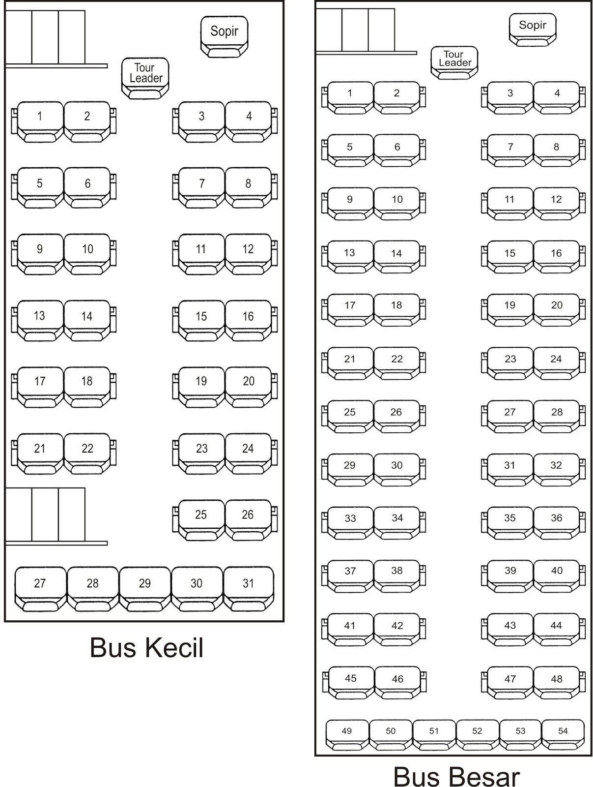 92+ Gambar Denah Kursi Bus Populer - Denah