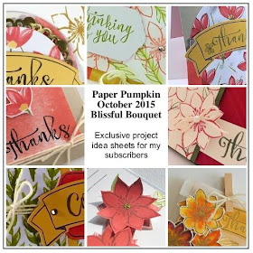 Stampin' Up! Paper Pumpkin October 2015 Blissful Bouquet Bonus Ideas for my subscribers #paperpumpkin www.juliedavison.com