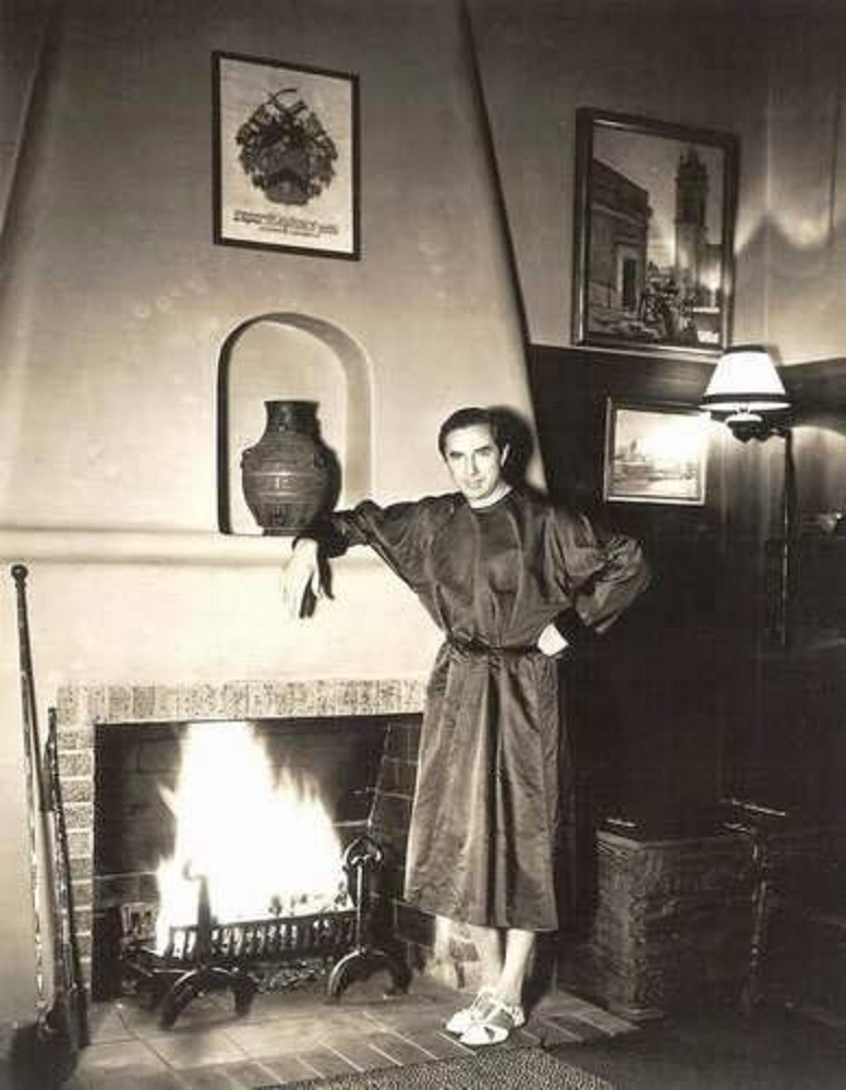 Horror star great Bela Lugosi at home.