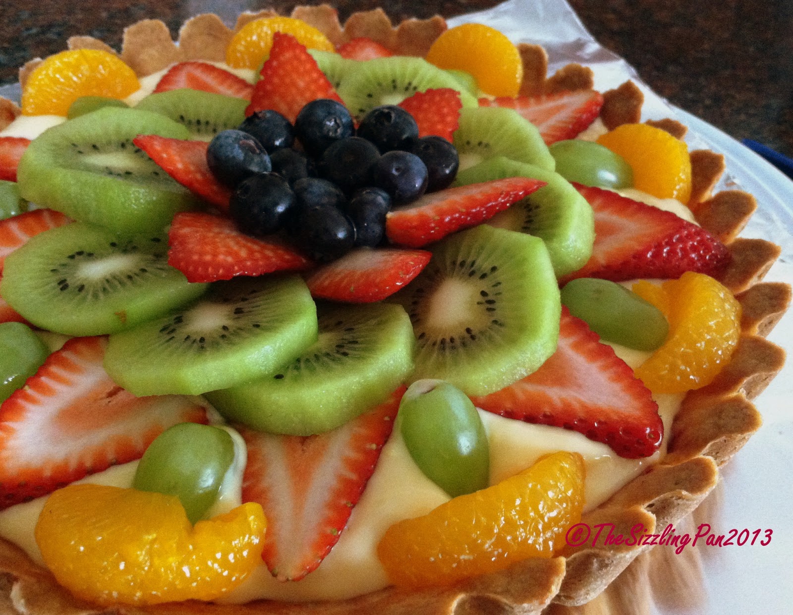 The Sizzling Pan Eggless Custard Fruit Tart