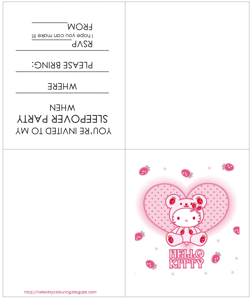 hello kitty sleepover invitations