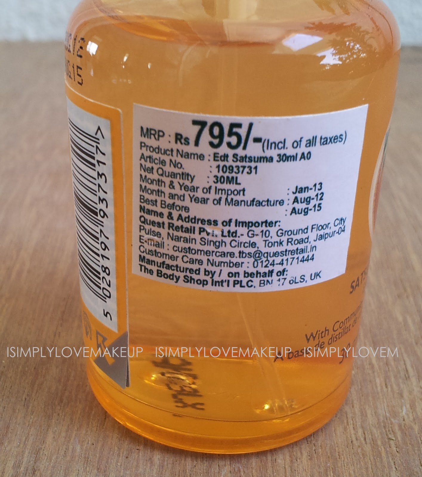 REVIEW The Body Shop Satsuma Eau De Toilette