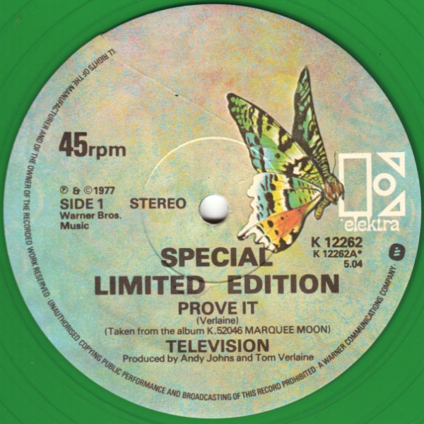 SPANISH BOMBS: Television -Prove it 7" 1977