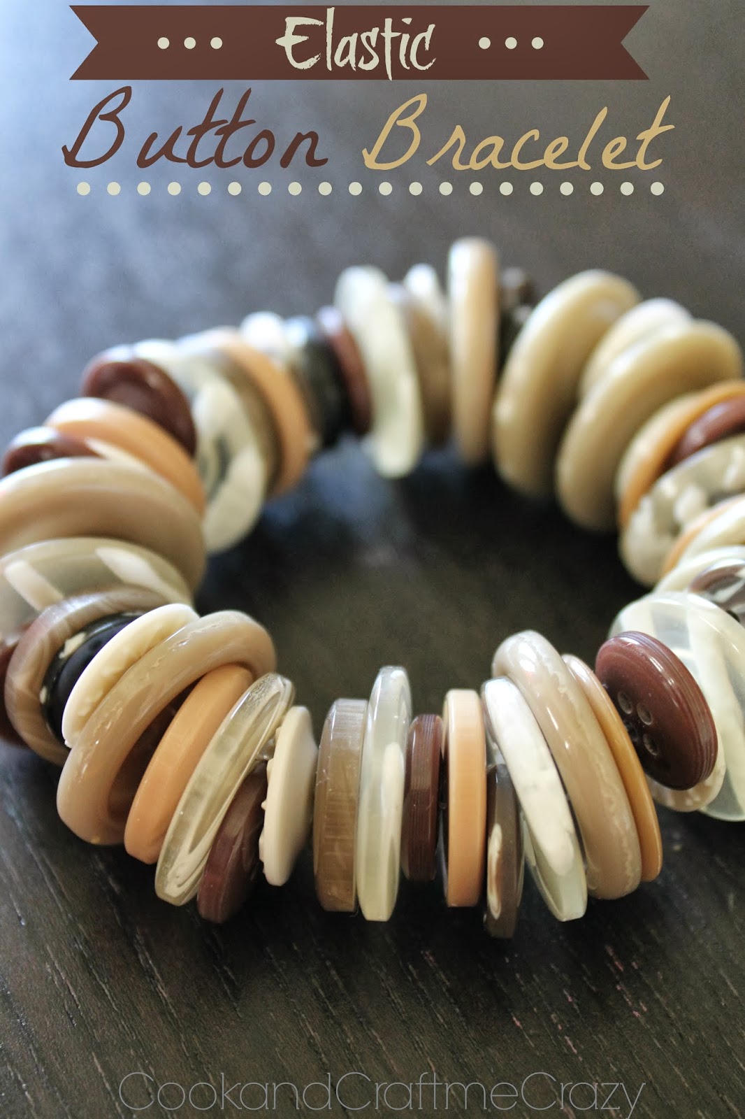 Cook and Craft Me Crazy Elastic Button Bracelet