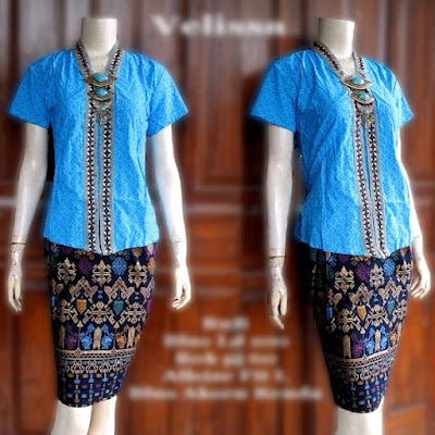 model-kebaya-rok-batik-prada-Velisa-biru
