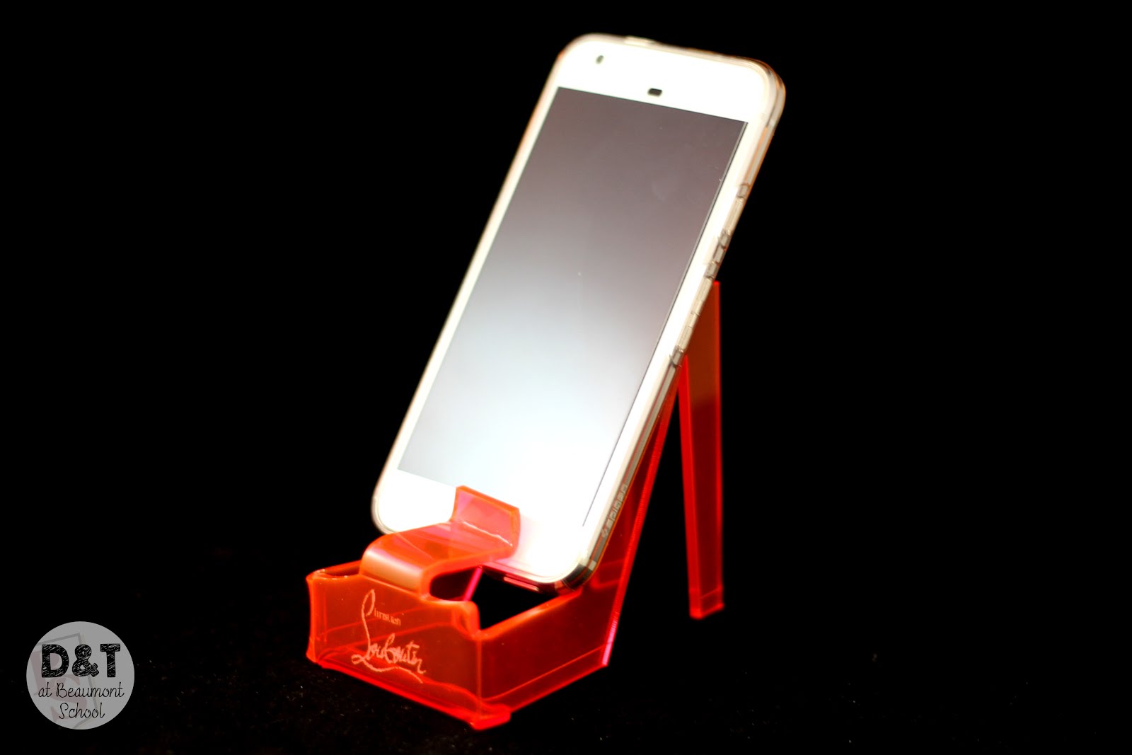 DT at Beaumont School Year 8 Laser Cut Acrylic Phone Stands