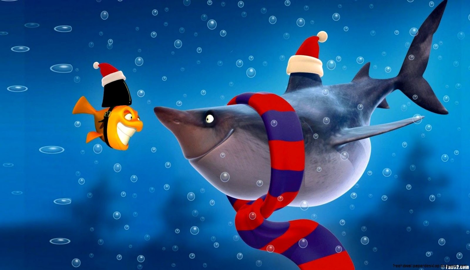 Funny Cartoon Shark and Fish Funny Cartoon Shark and Fish