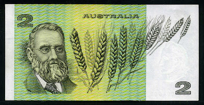 Australian notes money two dollars bill