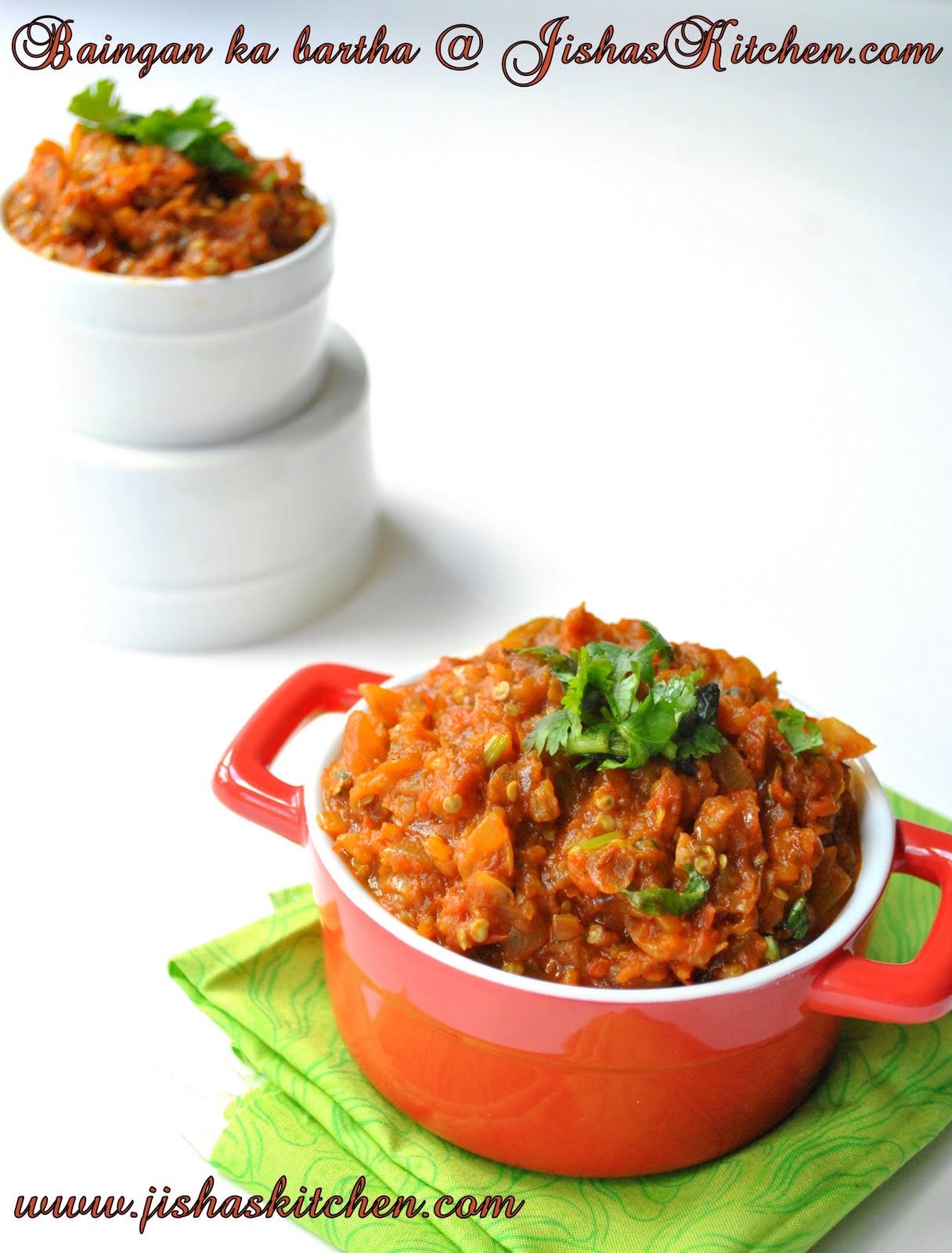 ! Jisha's Kitchen ! Baingan bartha Roasted eggplant with indian