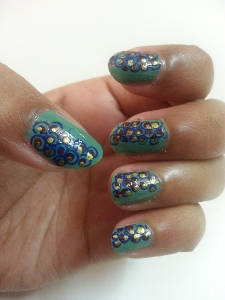 create awesome teal nails