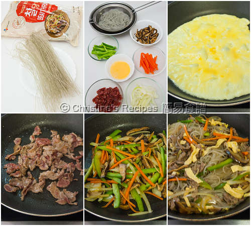 韓式炒粉絲製作圖 How To Make Korean Stir-Fried Sweet Potato Noodles