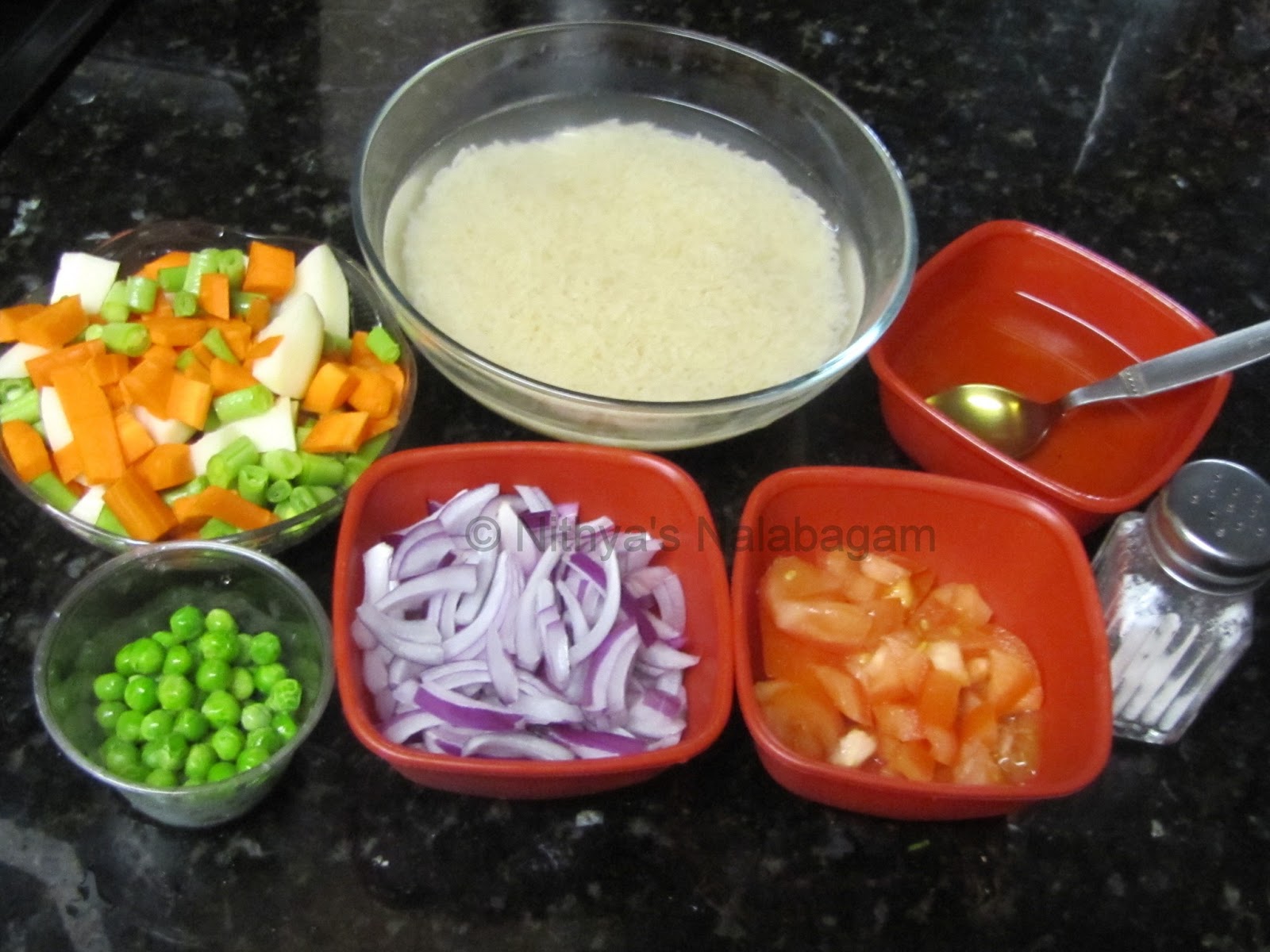 Pressure cooker easy Vegetable Biryani Nithya's Nalabagam