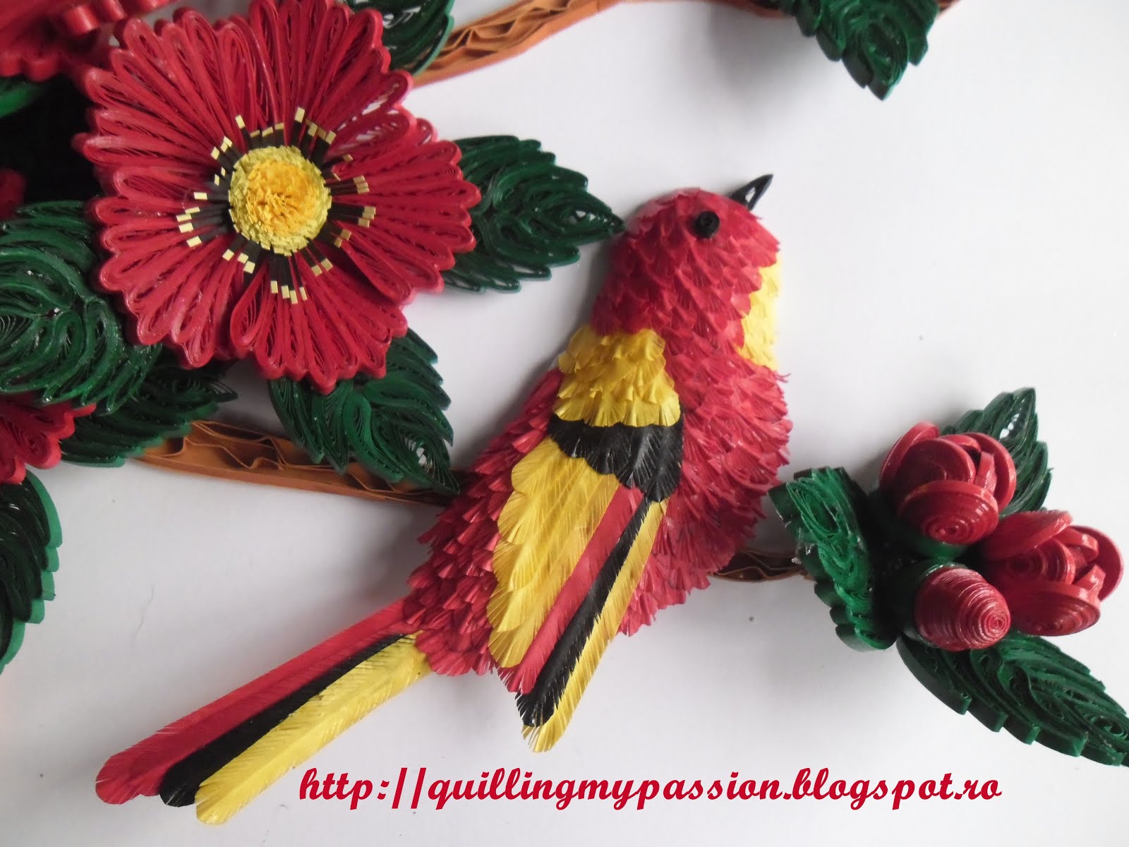 quilling my passion quilled bird and flowers