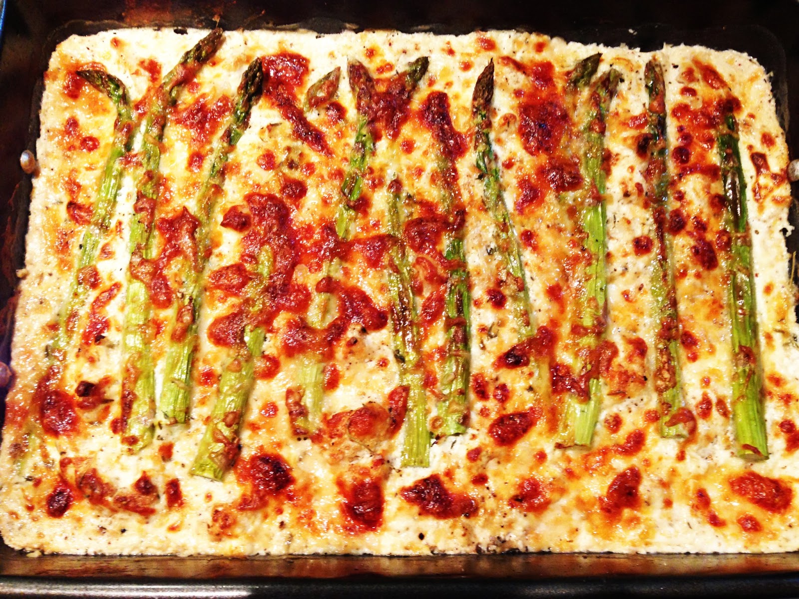 Cookie's Kitchen Cauliflower, Asparagus and Ricotta Bake