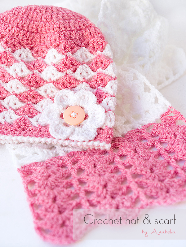 Baby crochet hat and scarf, free pattern Anabelia Craft Design blog Bloglovin’