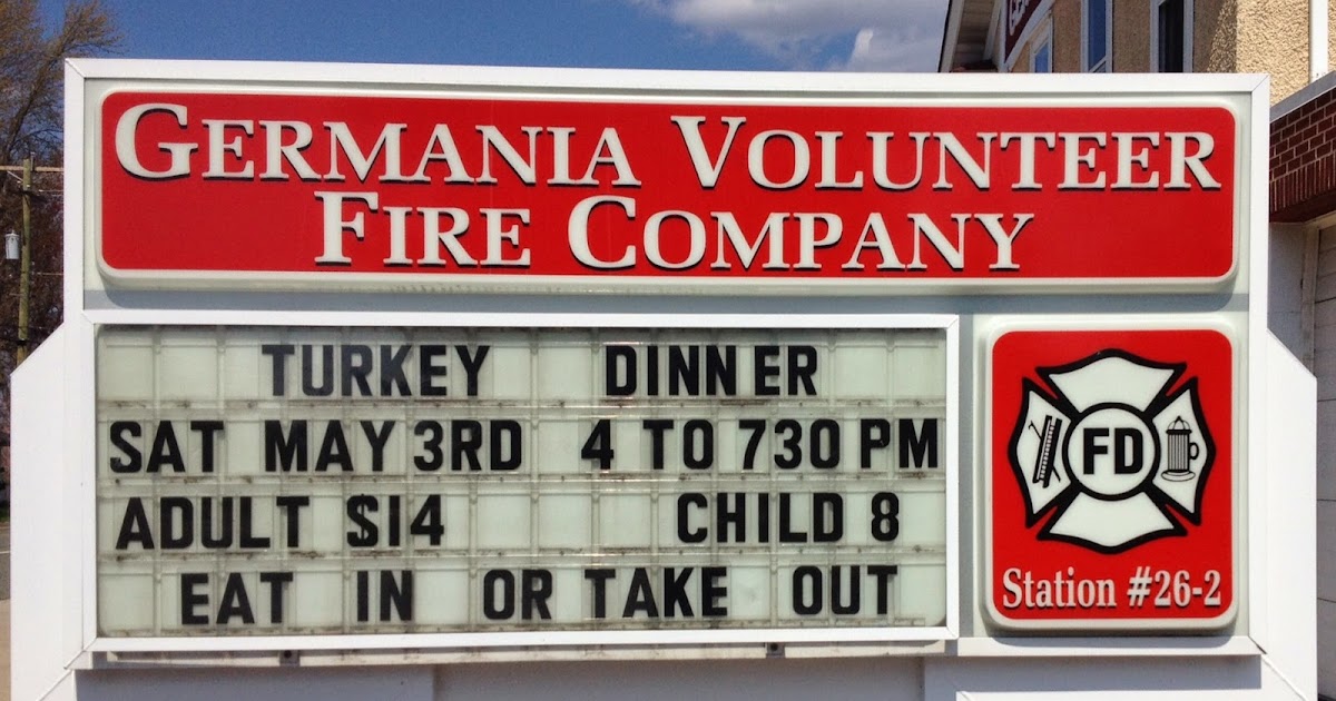 The Turkey Dinner is Back at Germania Volunteer Fire Company
