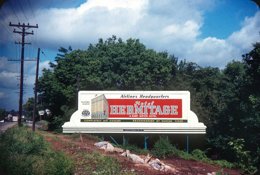 Billboards from Nashville, Tennessee in late 1940s vintage everyday
