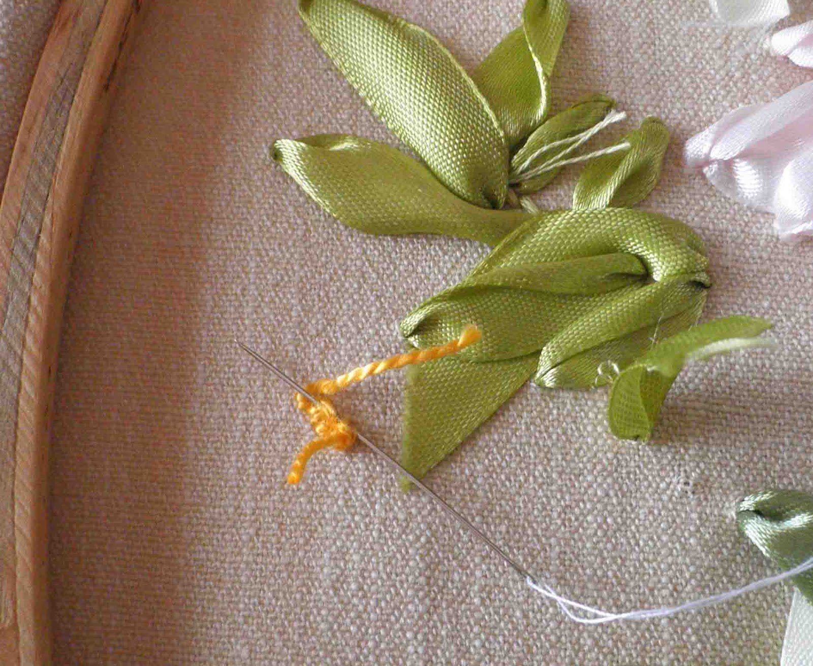 My Sewing Ribbon stich with punchneedle