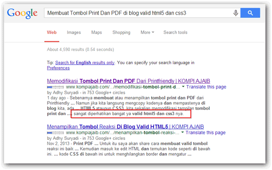 Screenshot hasil pencarian dari komentar Screenshot search result