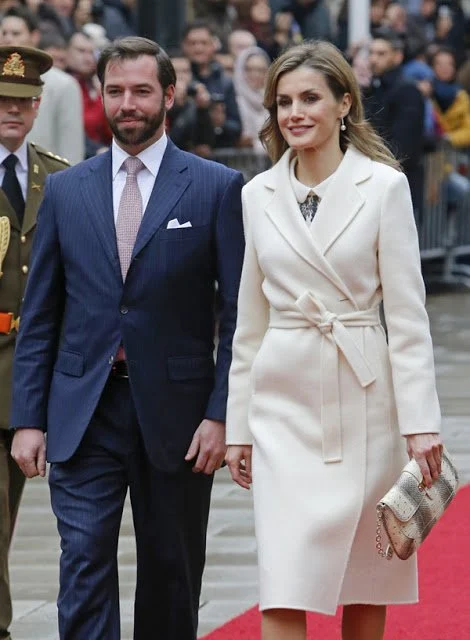 Princess Stephanie de Lannoy, Queen Letizia of Spain, King Felipe VI of Spain, Grand Duke Henri of Luxembourg, Grand Duchess Maria Teresa of Luxembourg and Prince Guillaume, Hereditary Grand Duke of Luxembourg 