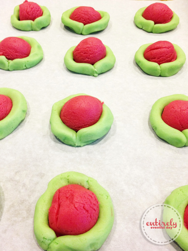 Jello-flavored Watermelon Cookies! Kids love to help make them. Could they be any cuter? entirelyeventfulday.com #cookies #recipes