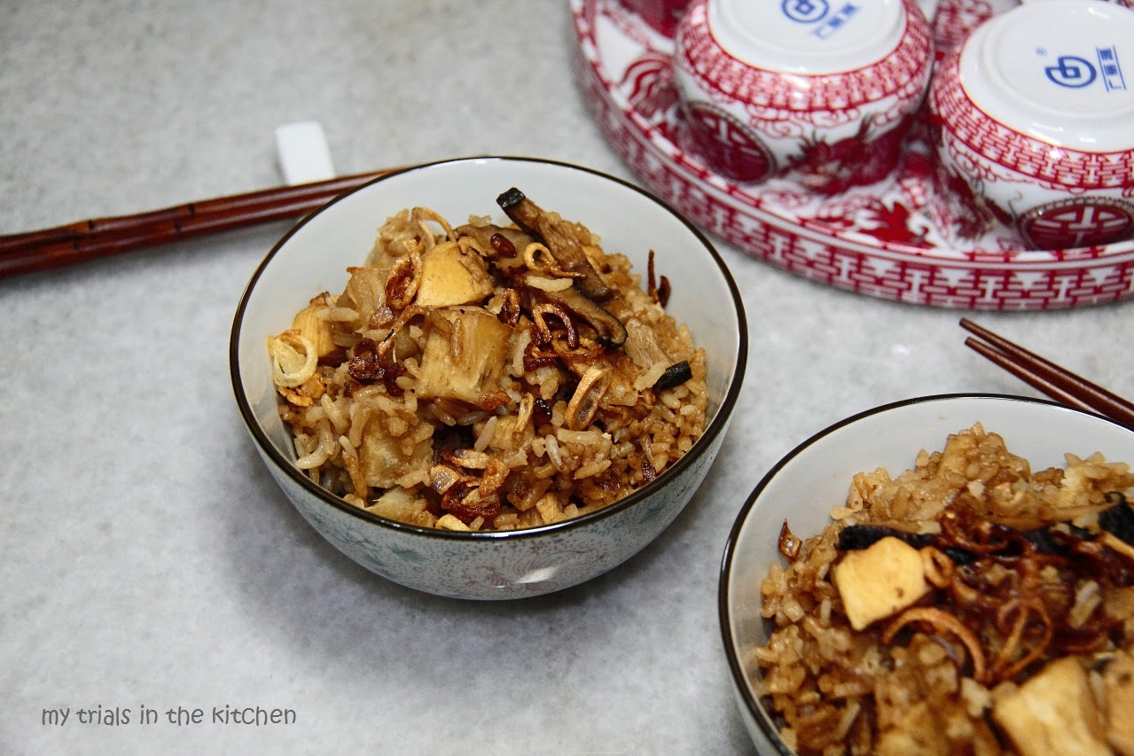 My Trials in the Kitchen RiceCooker Yam Rice (Taro Rice)