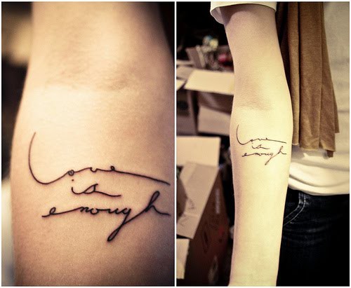 Tattoo Love Is Enough | skipping stones tattoo words Tattoo Love Is Enough | skipping stones tattoo words