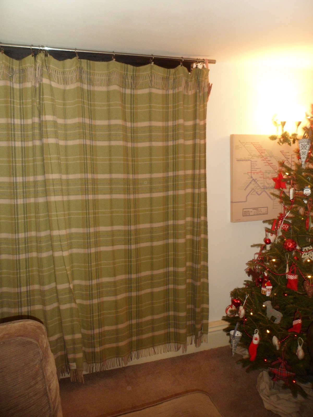 Cobble & Gobble Blankets as curtains