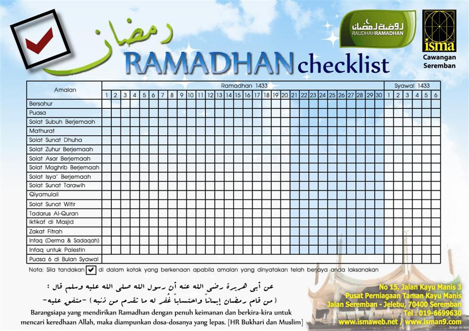 WW Checklist Ramadhan