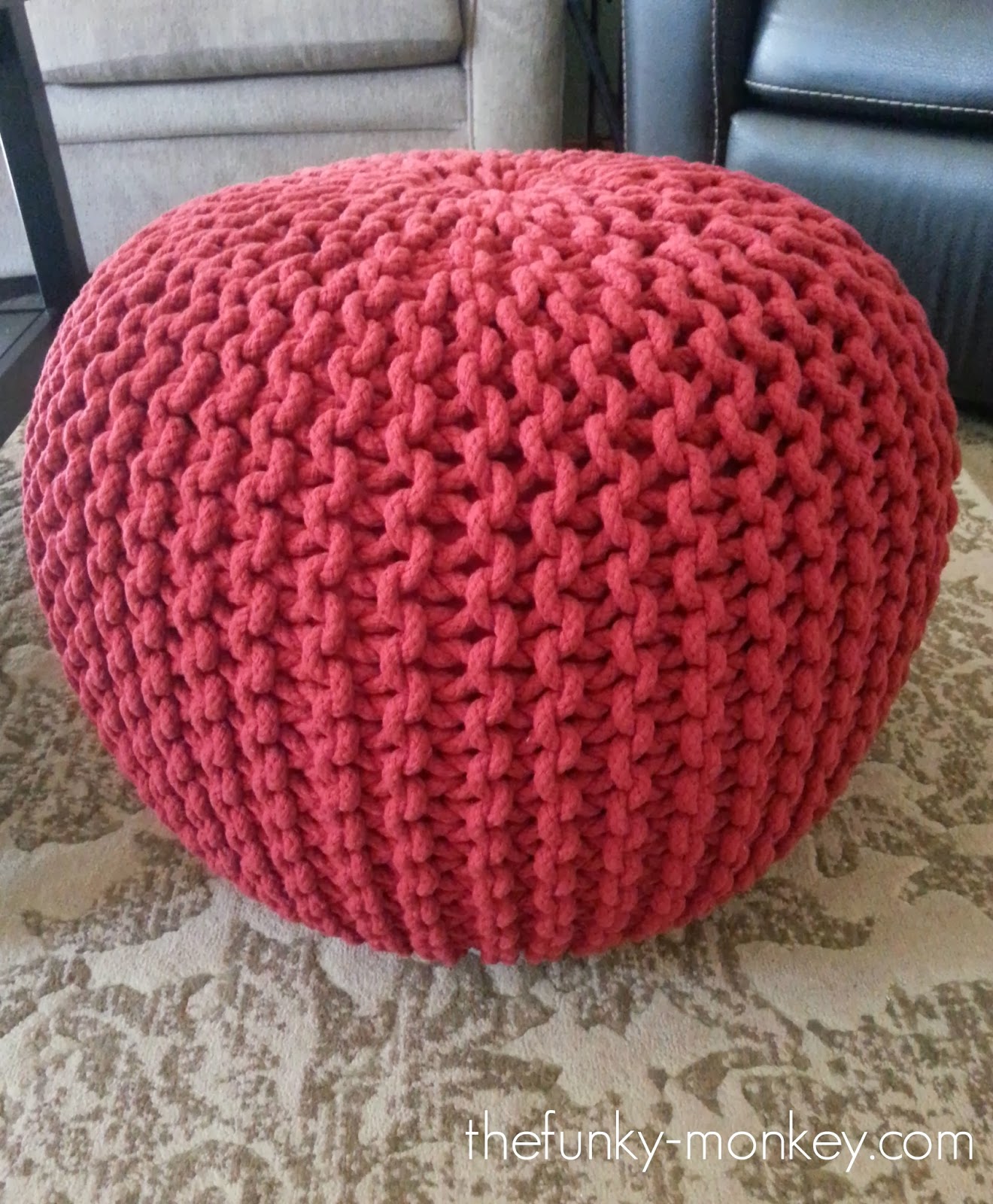 The Funky Monkey Giveaway Plow & Hearth HandKnitted Pouf Ottoman