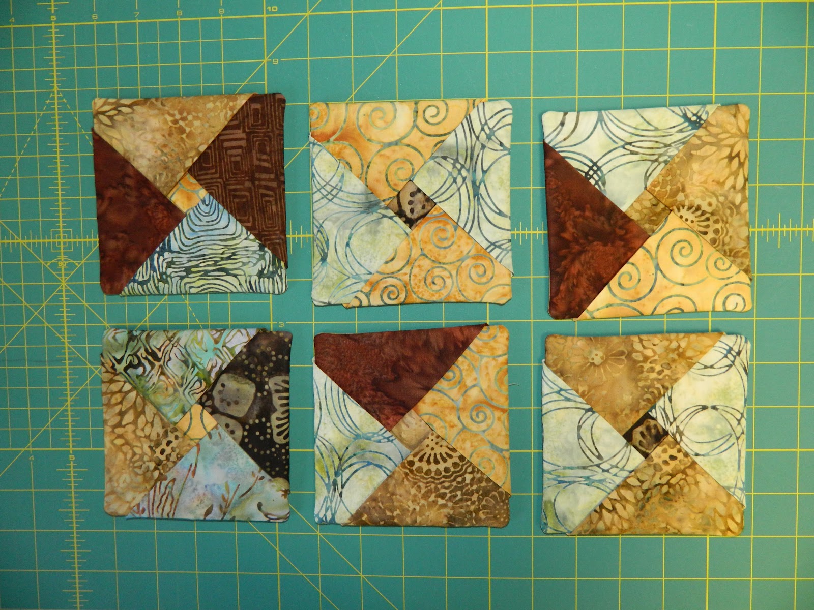 Quilt Stories Making coasters