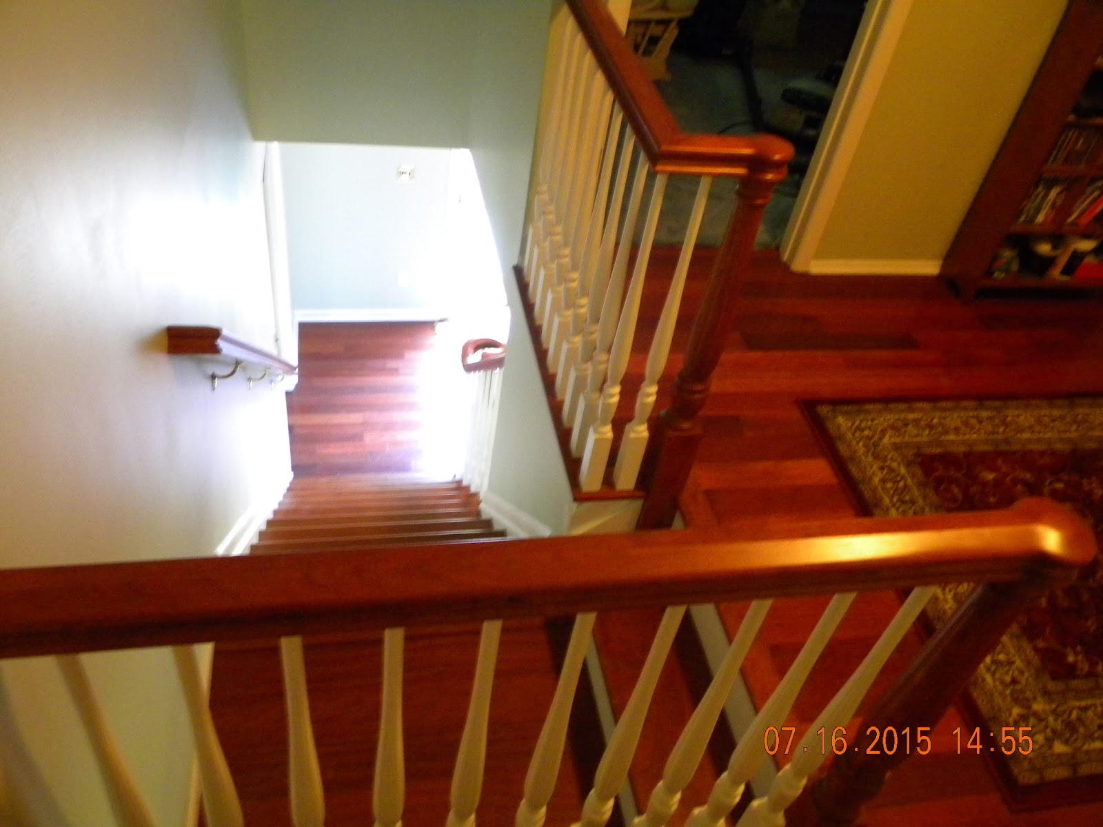 Wood Stairs and Rails and Iron Balusters Brazilian Cherry Stair Treads