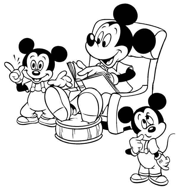 imagens mickey mause e sua familia pintar Desenhos Preto e Branco mickey mause e sua familia Colorir