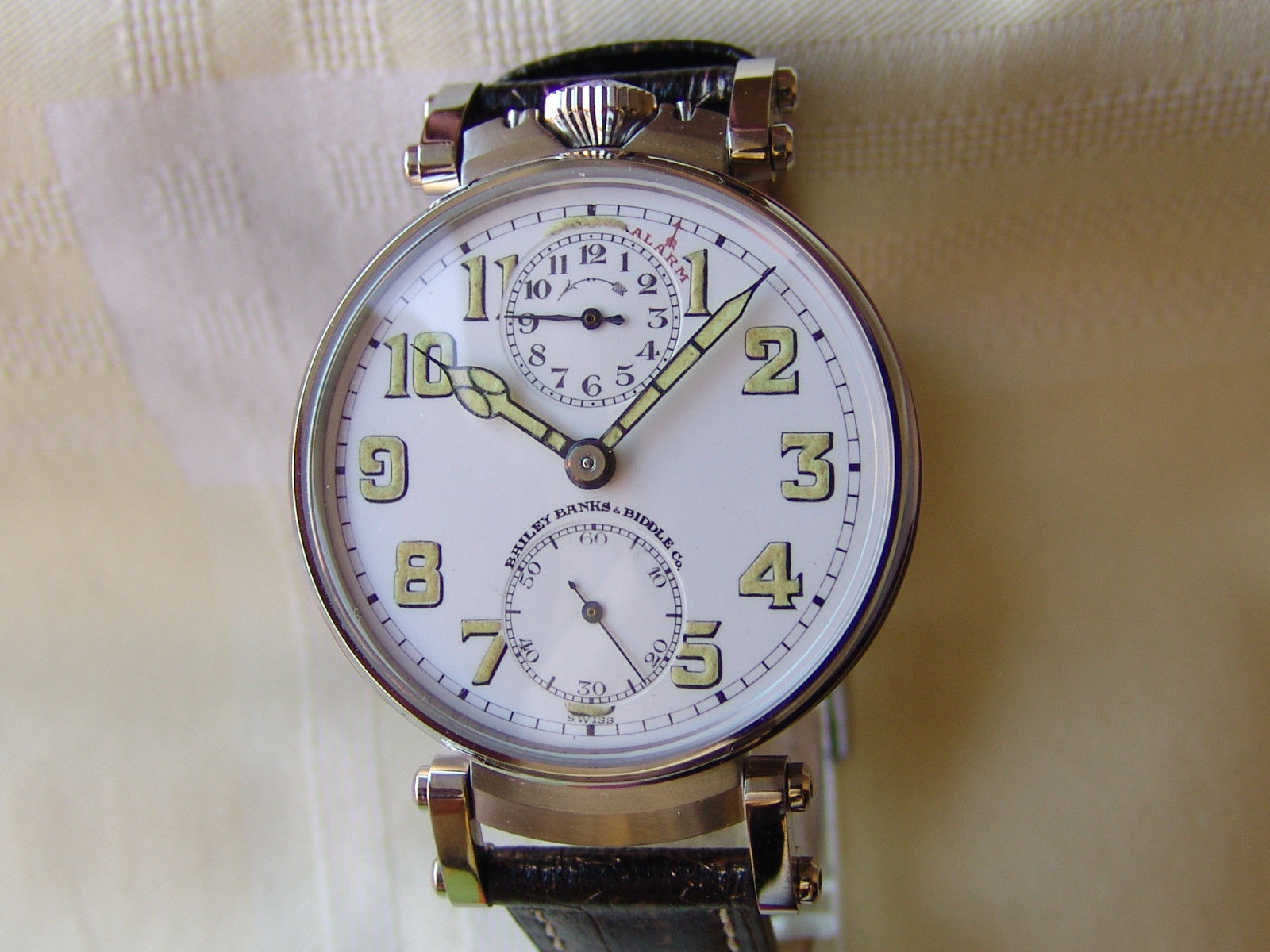 Antique Watches Men's 45mm mechanical Alarm ZENITH circa 1910 patented