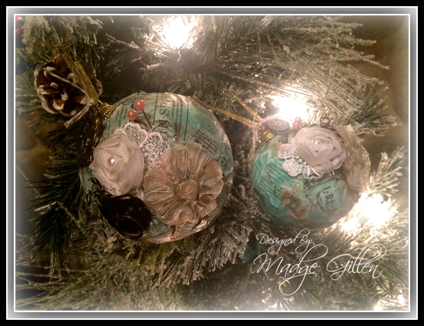 Twineology by Timeless Twine Shabby Chic Christmas Ornaments.....