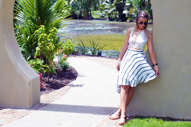stripe street style tropical fashion