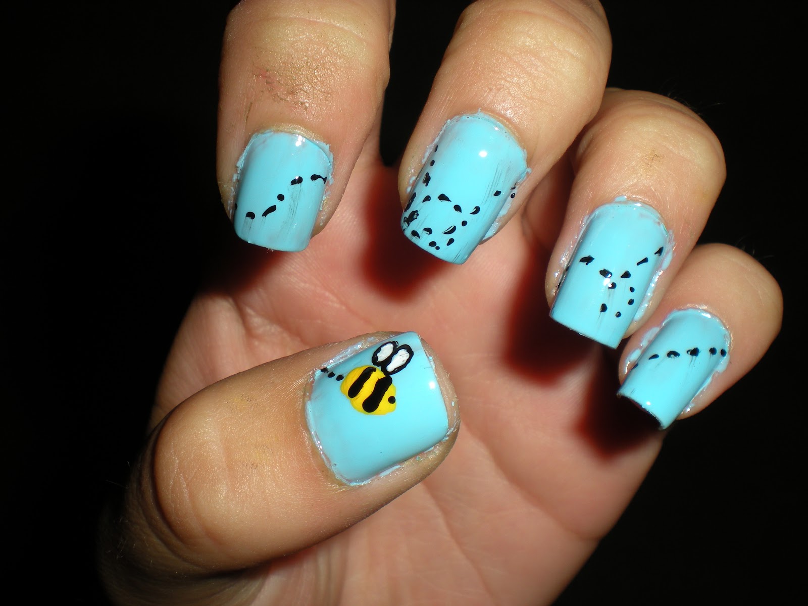 8. Bumble Bee French Tip Nails - wide 1