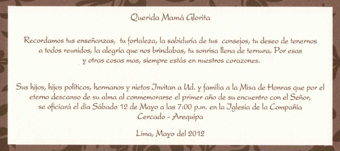 PROMOCION 1981 SJBLASALLE Misa por el Primer Año del fallecimiento de