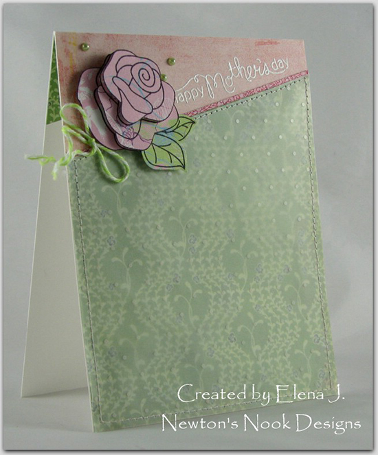 Mother's Day Rose card by Elena J for Newton's Nook Designs