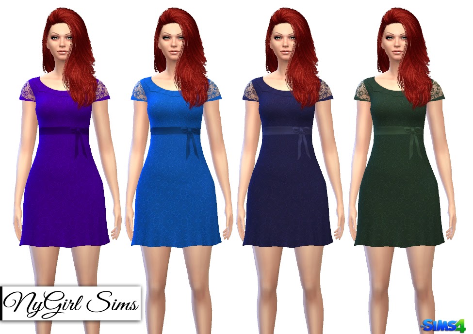 NyGirl Sims 4: Bowed Lace TShirt Sundress.